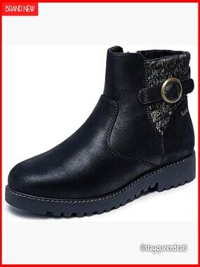 Arch Support Ankle Boots Vegan Leather Zip Closure Casual Winter